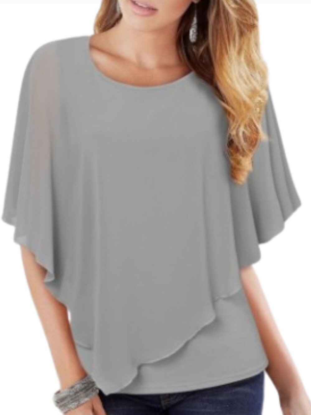 Maurice Gray Flowy Top Sz Medium